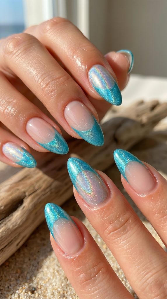 Mermaid Blue French Tips-Fille vibe