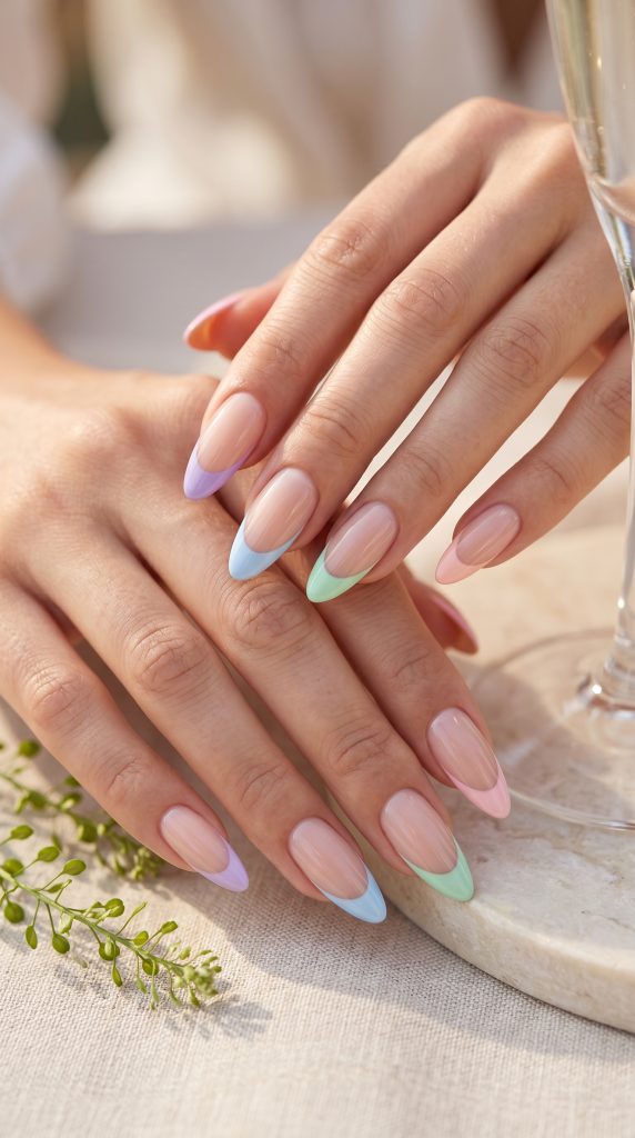 Pastel French Tips-Fille vibe