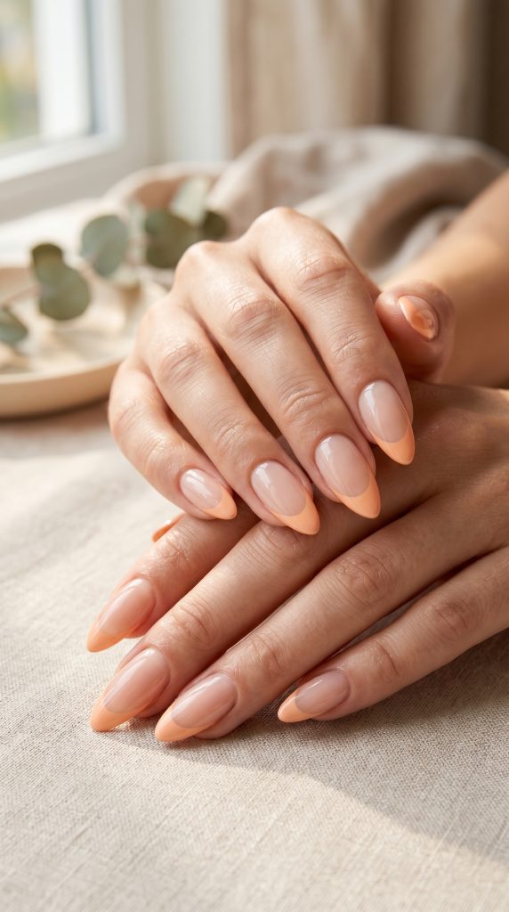 Peach French Tips-Fille vibe