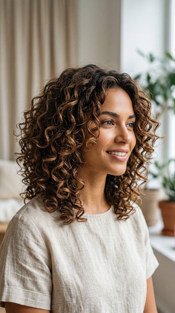 Rounded Layers for Curly Hair-Fille vibe