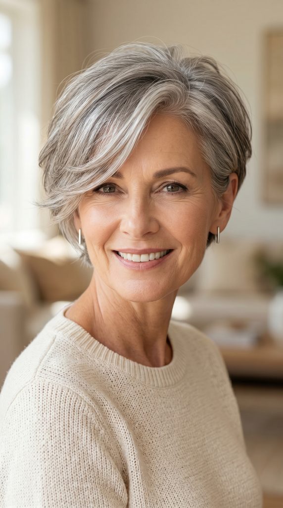 Side Swept Pixie-Fille vibe