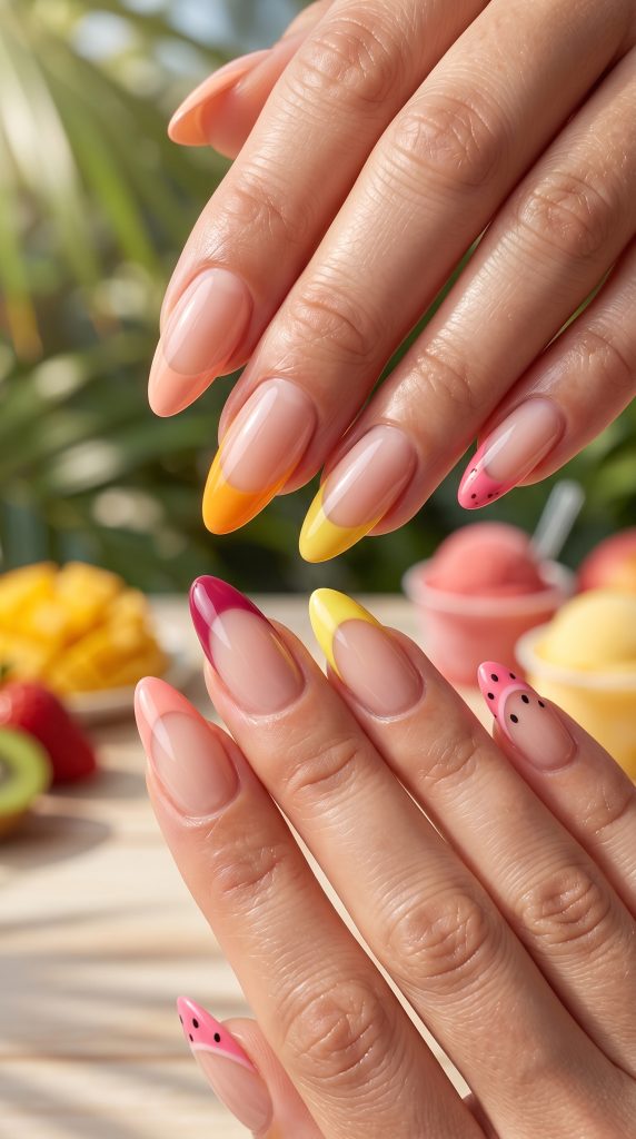 Sorbet Inspired French Tips-Fille vibe