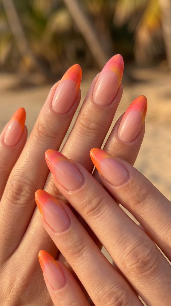 Sunset Inspired French Tips-Fille vibe