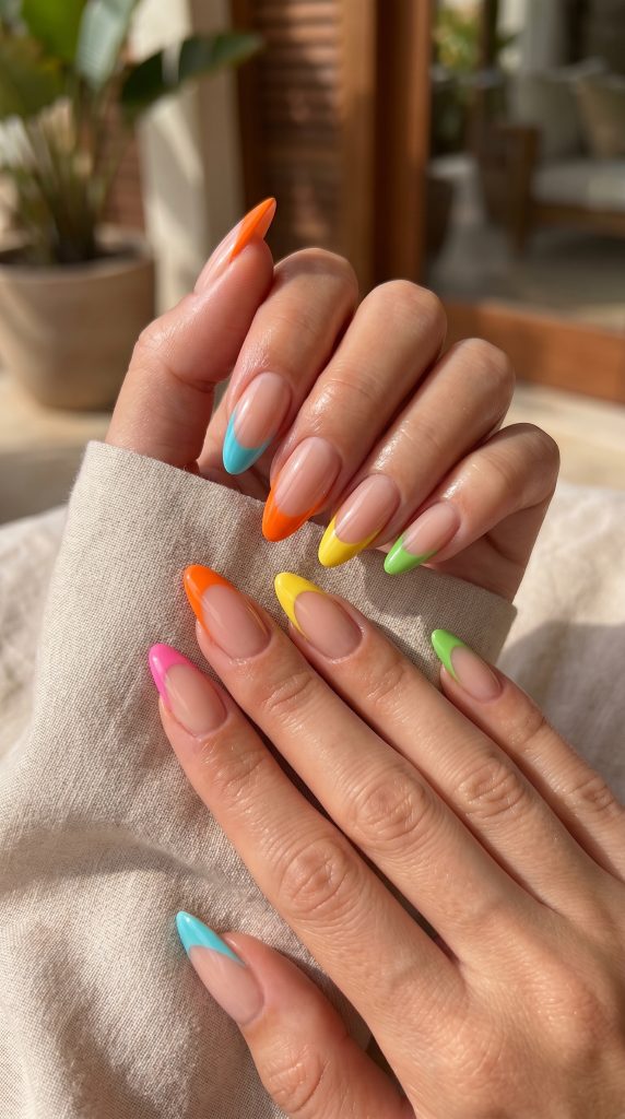 Tropical Mix French Tips-Fille vibe