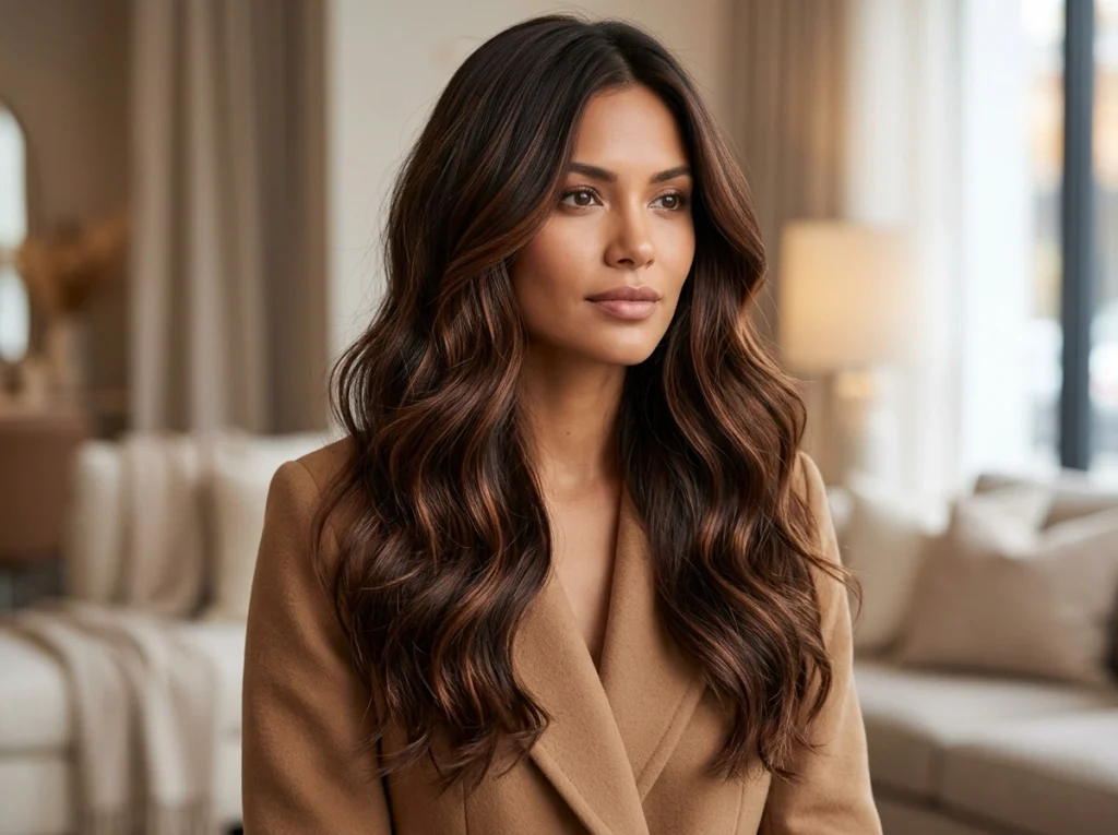 Brunette With Copper Lowlights-Fille vibe