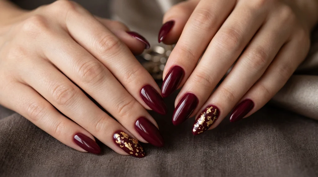 Burgundy_and_gold_nail_design_Fille vibe