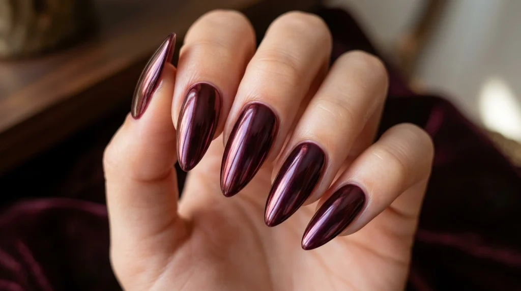 Burgundy_chrome_nail_Fille vibe