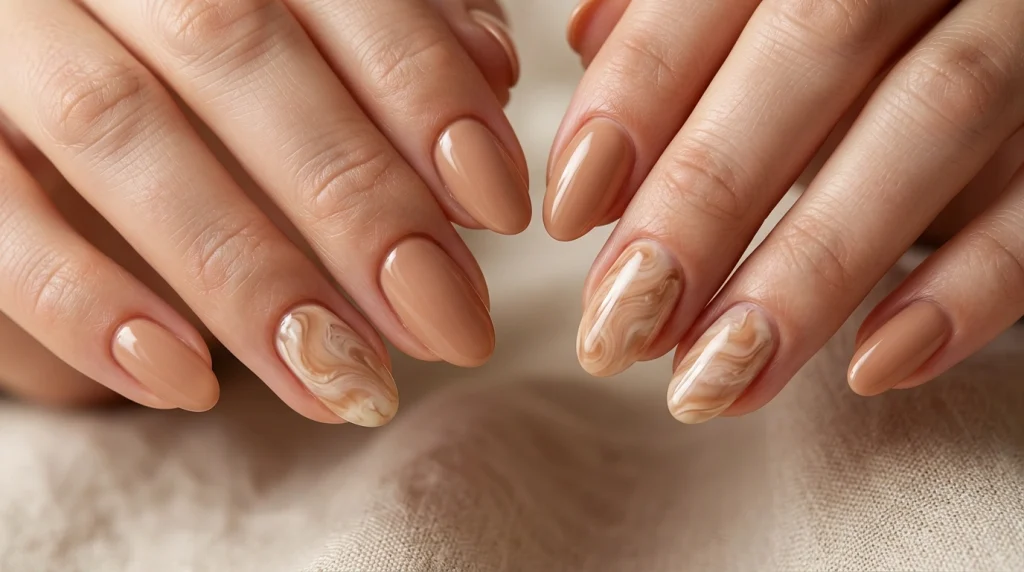 Caramel Swirl Accent Nail-Fille vibe