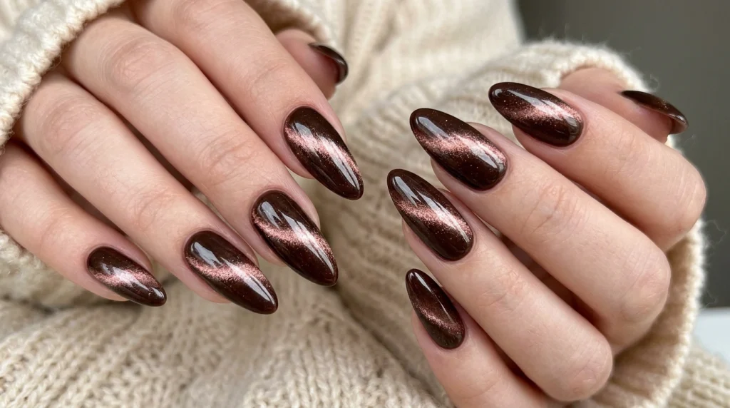 Chocolate Brown Nails-Fille vibe