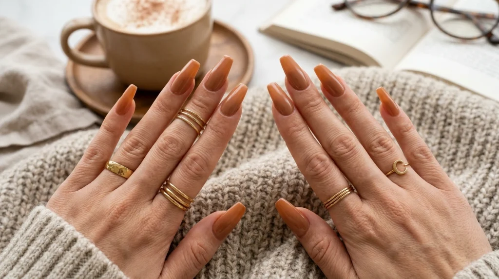 Cinnamon Latte Nails-Fille vibe
