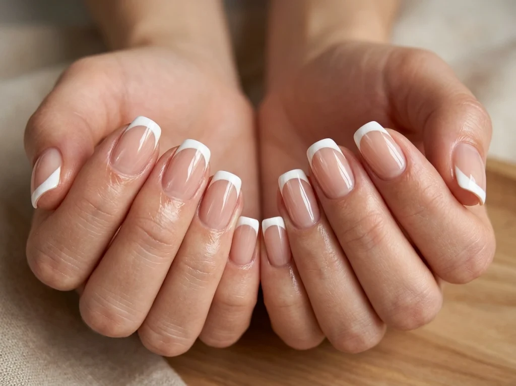 Glossy French Tips-Fille vibe
