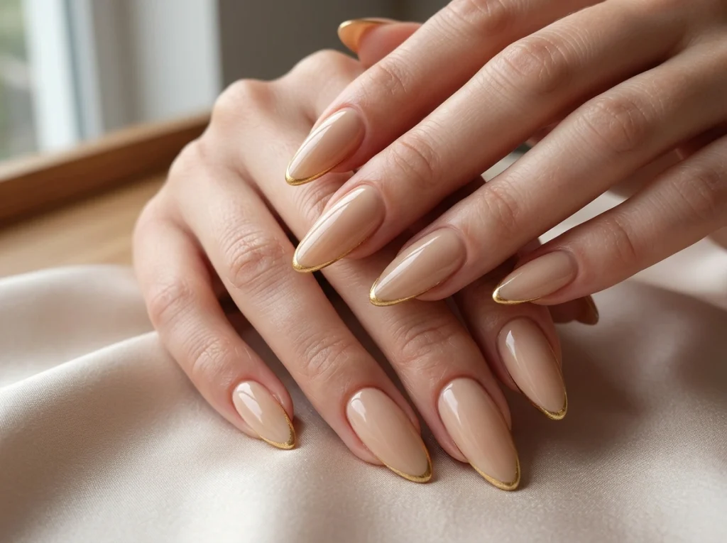 Golden_thread_French Nails-Fille vibe
