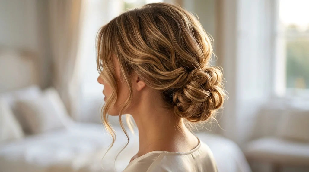 Romantic_low_beach_waves_updo_Fille vibe