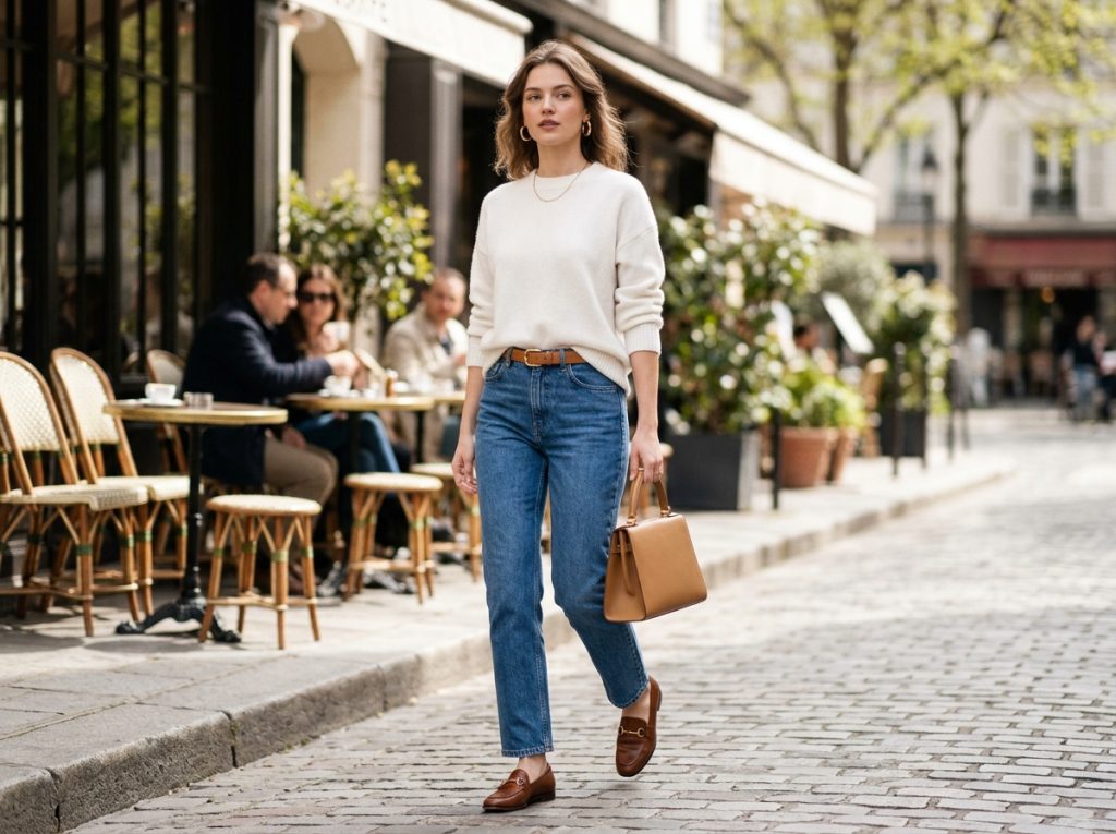 White_sweater_and_jeans_outfit_Fille vibe