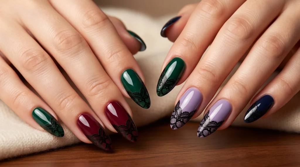 colorful lace nails-Fille vibe
