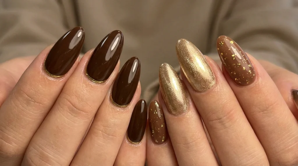 Brown_and_gold_nail_Fille vibe