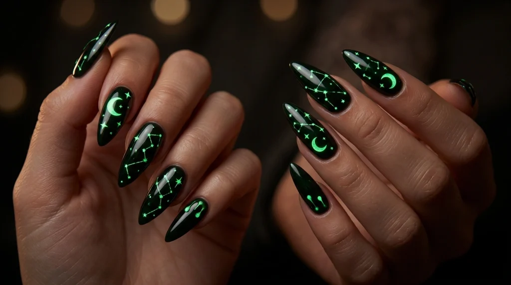 Designing_glow_in_dark_nails_Fille vibe