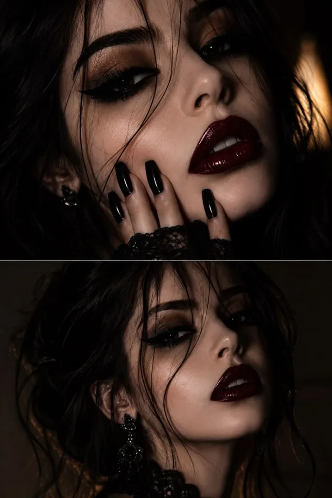 Gothic Makeup look-Fille vibe