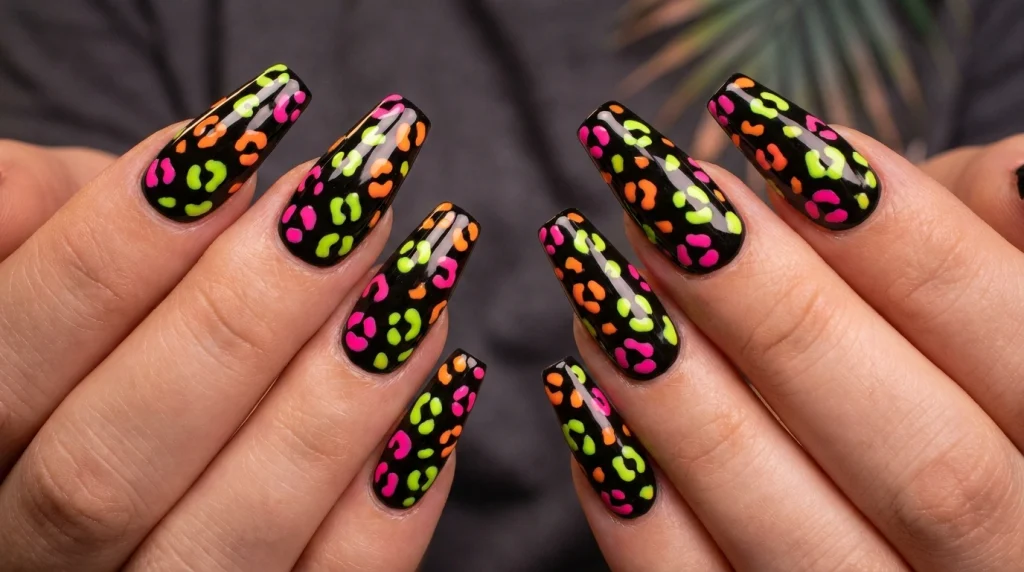 Neon_cheetah_nail_design_Fille vibe