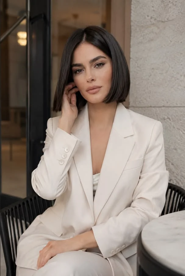 Sharp Blunt Bob Style-Fille vibe