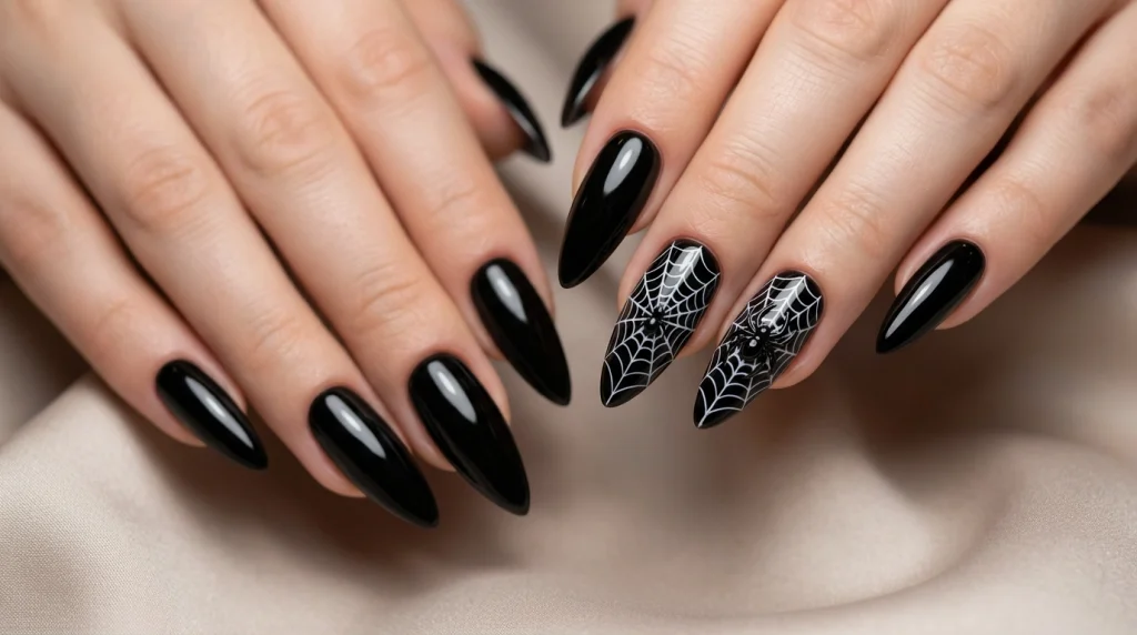 Spider Accent Nails-Fille vibe