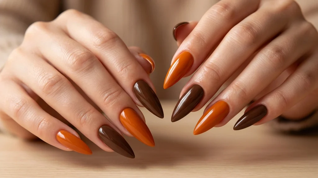 Orange-Brown-Nails-Fille vibe