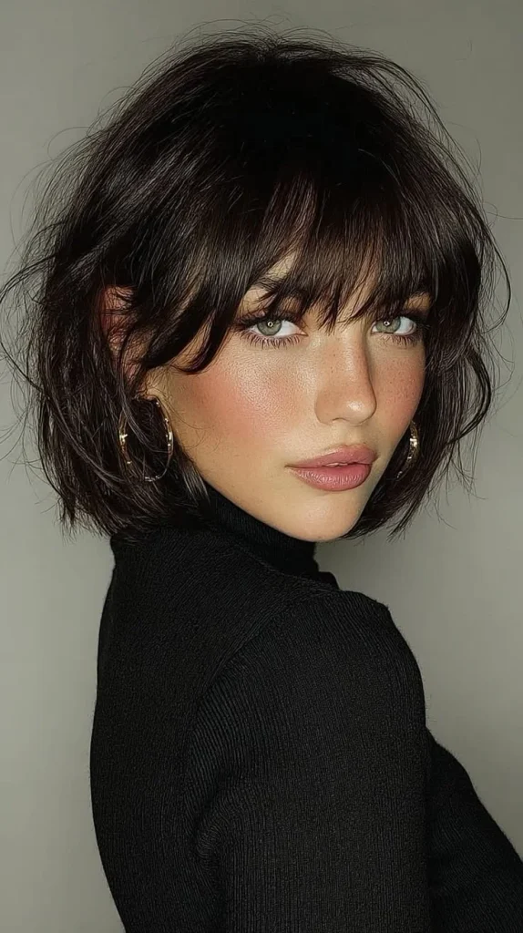 Wispy Fringe Bob-Fille vibe