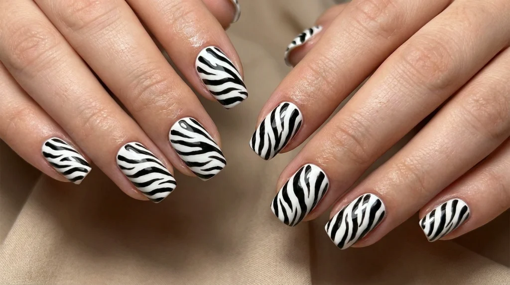 Zebra_stripe_nail_art_design_Fille vibe