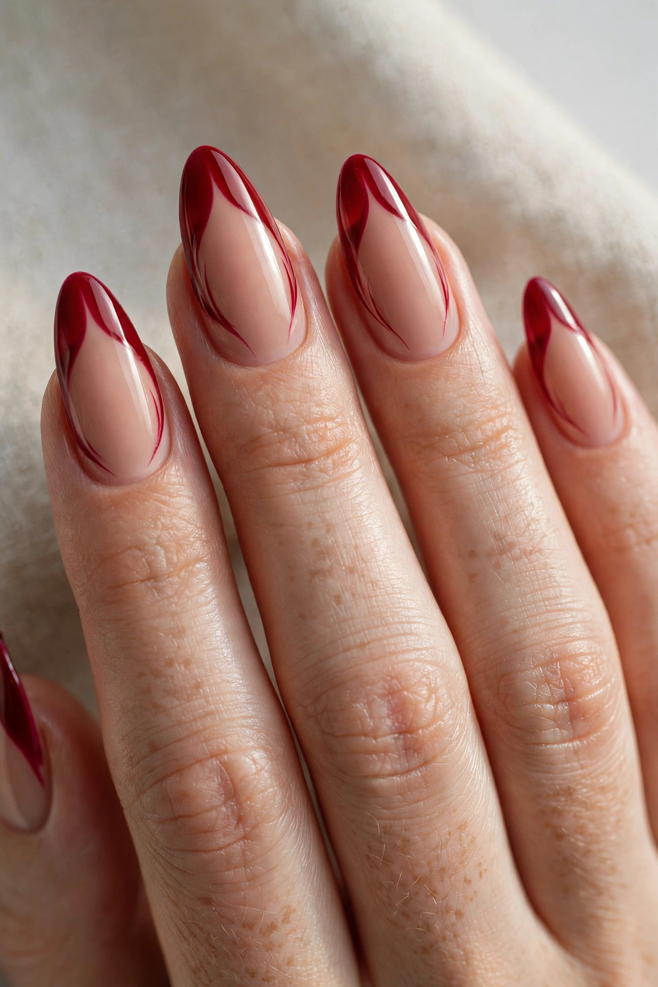 Last minute bloody french tip halloween nails press on set with crimson tips