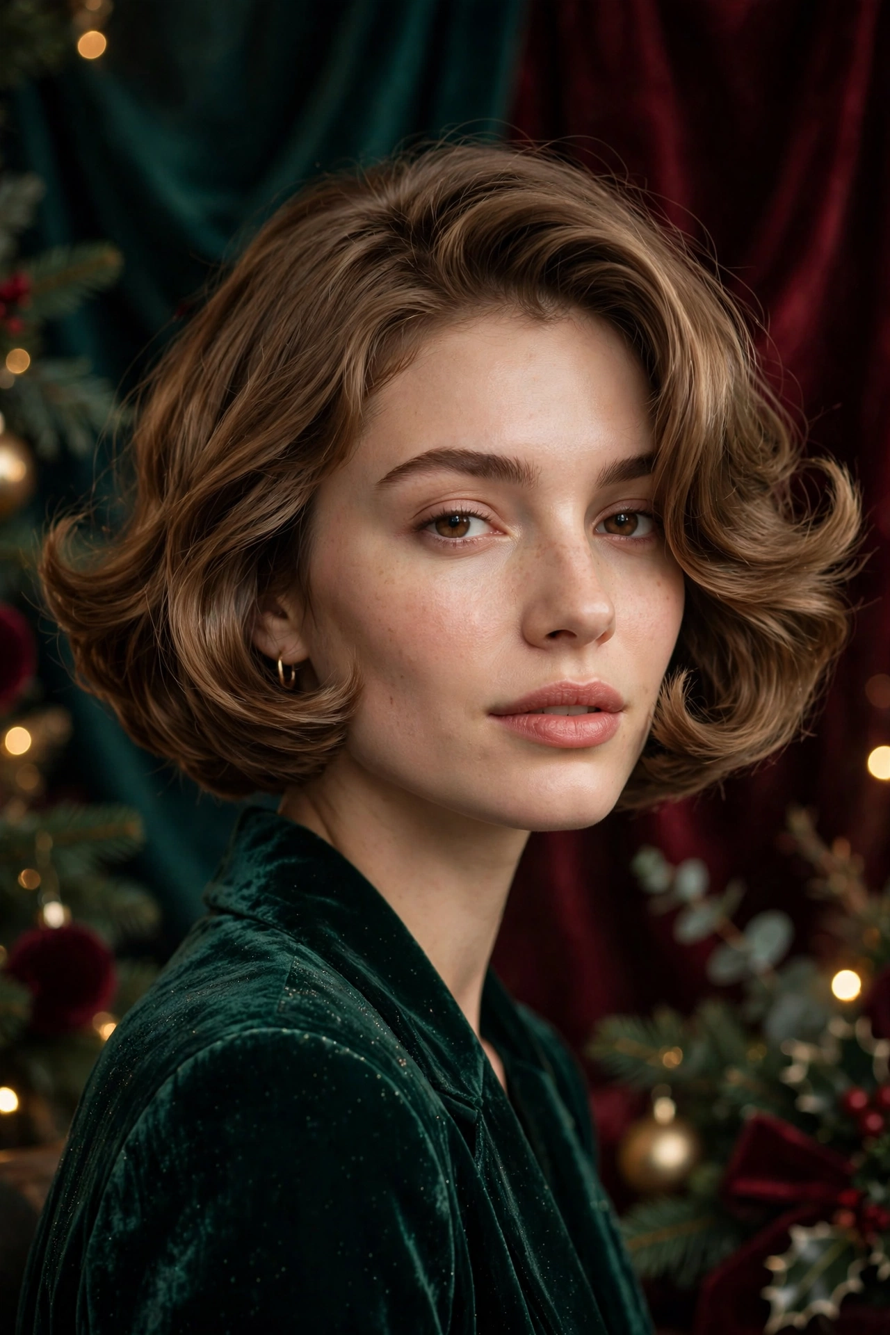 Bouncy blowout idea 4 - bouncy bob blowout flipped ends short hair on a real woman, holiday bouncy blowout hairstyle