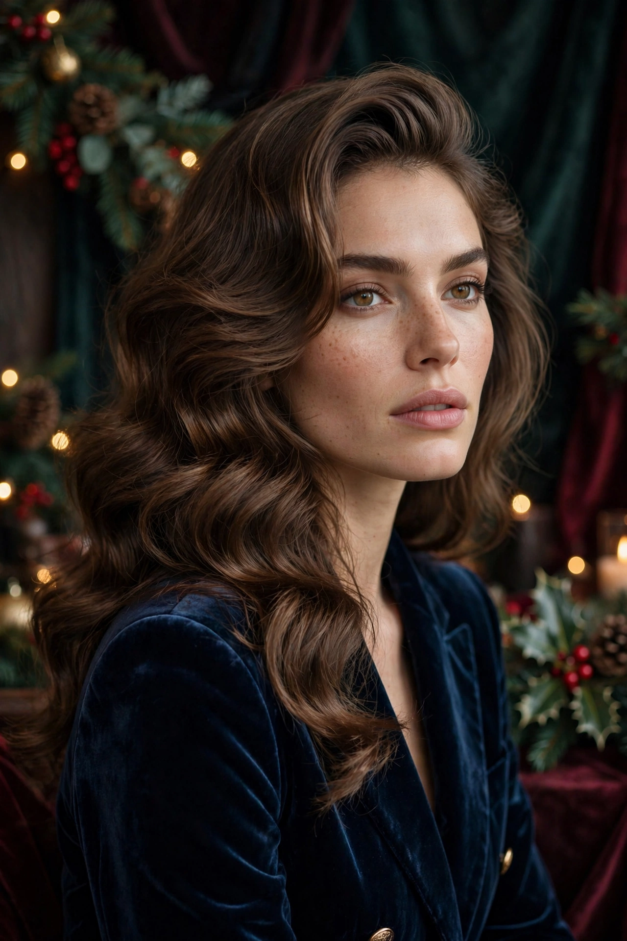Bouncy blowout idea 12 - Hollywood brushed out bouncy blowout glamorous waves on a real woman, holiday bouncy blowout hairstyle