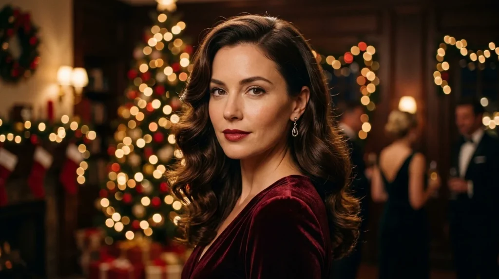 Elegant old-Hollywood waves, a glamorous christmas party hairstyle