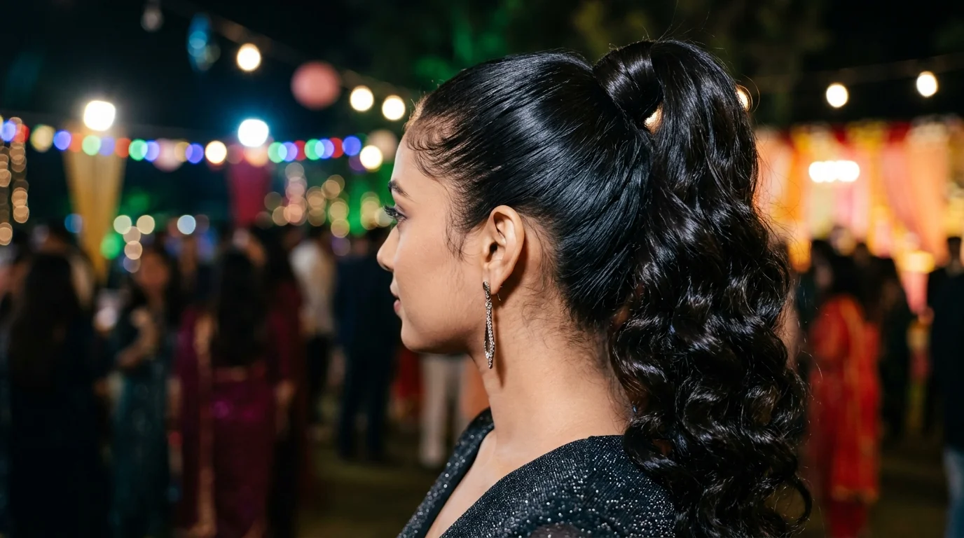 High polished ponytail, a sleek christmas party hairstyle