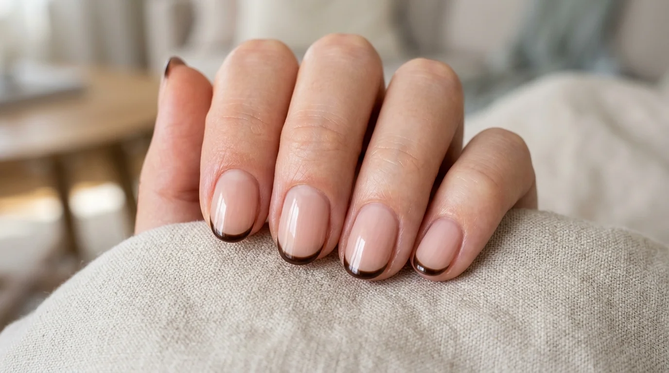 Micro espresso French nails minimalist look 2026