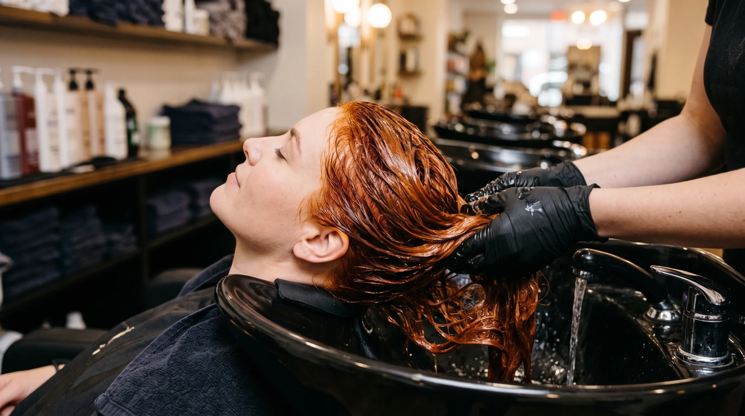 Toner refresh at the salon bowl for fall to winter hair color
