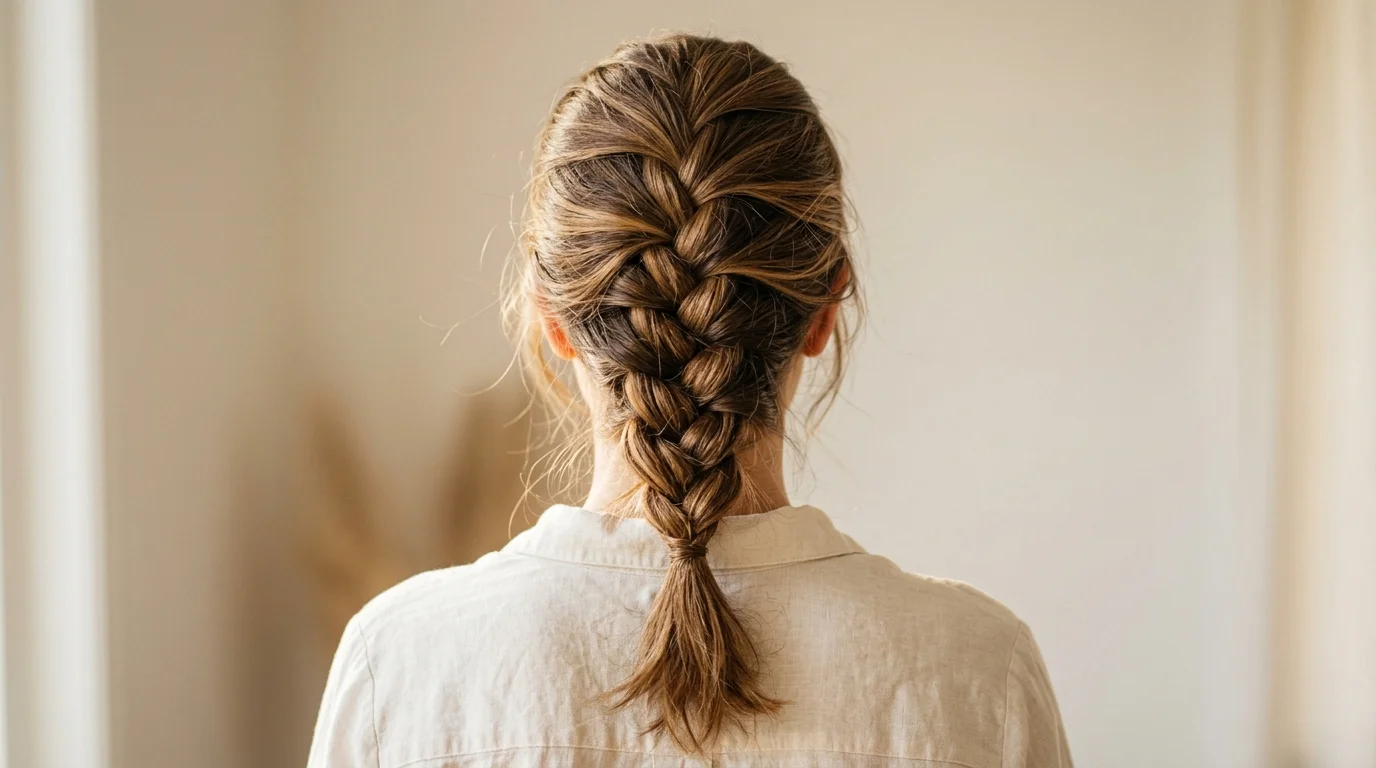 Classic French braid, a windproof hairstyle for family photos