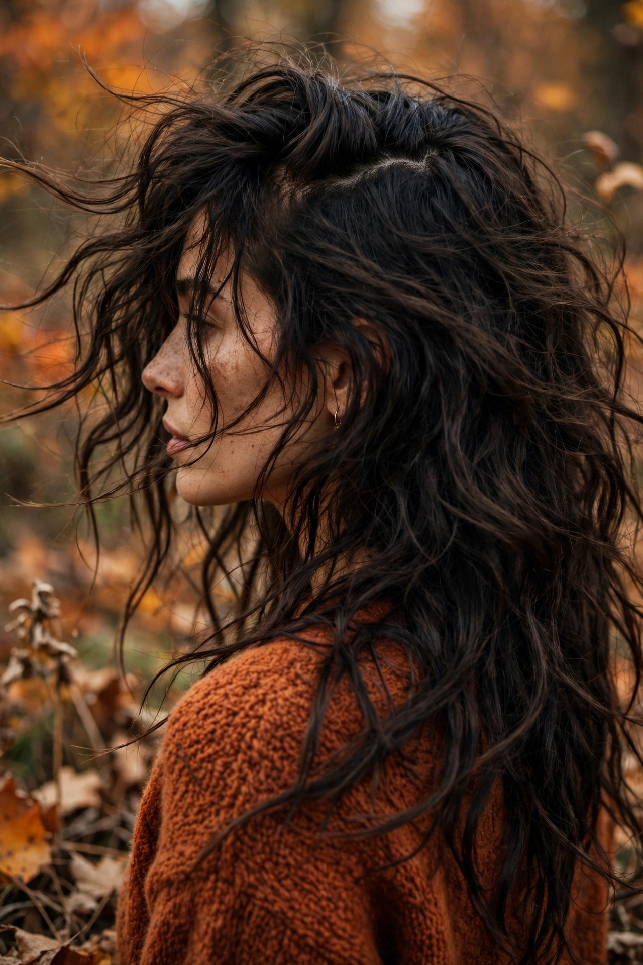 Messy witchy waves last minute Halloween hairstyle with tousled texture