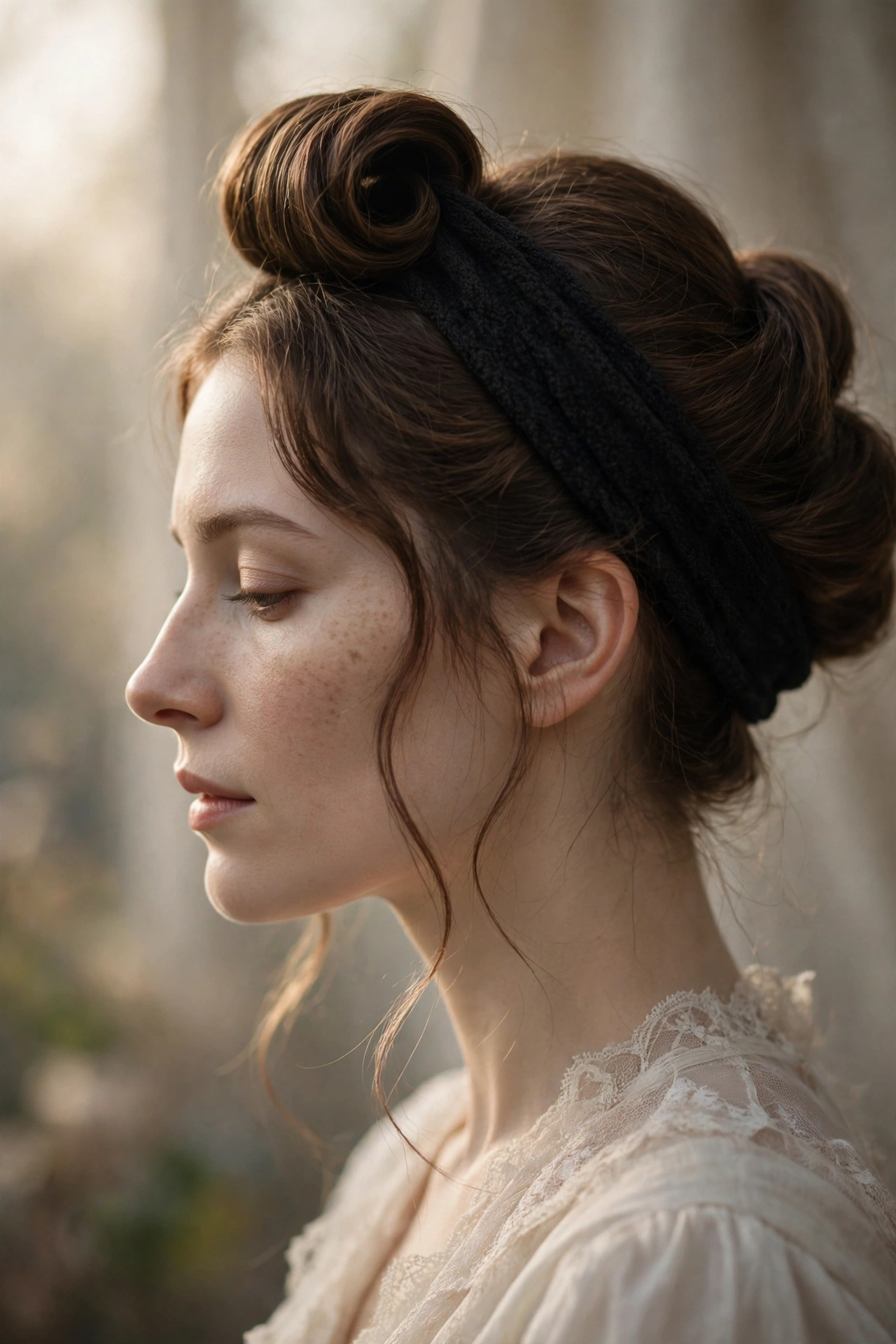 Headband roll updo easy last minute Halloween hairstyle
