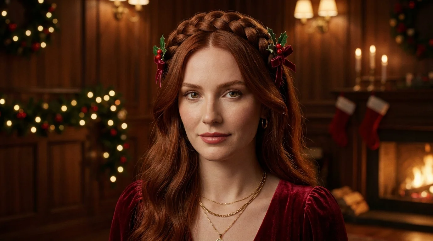 Braided headband crown, festive last minute party hairstyle