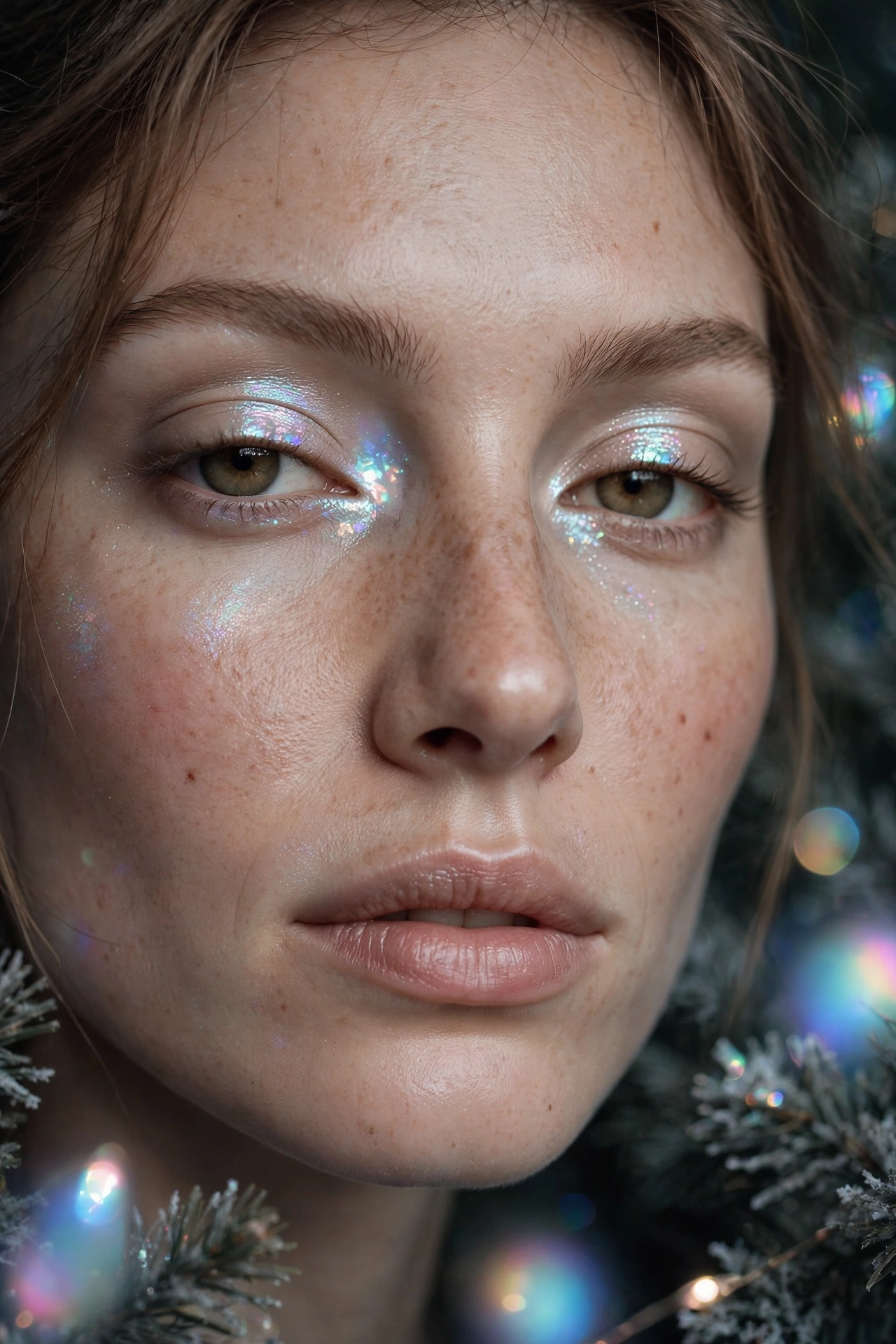 Opalescent makeup idea 4 - opal inner corner highlight pop on matte neutral eyeshadow, subtle Christmas makeup