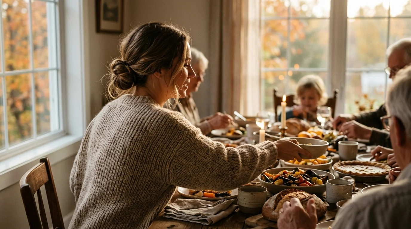 Low twisted bun thanksgiving hairstyles that survive cooking